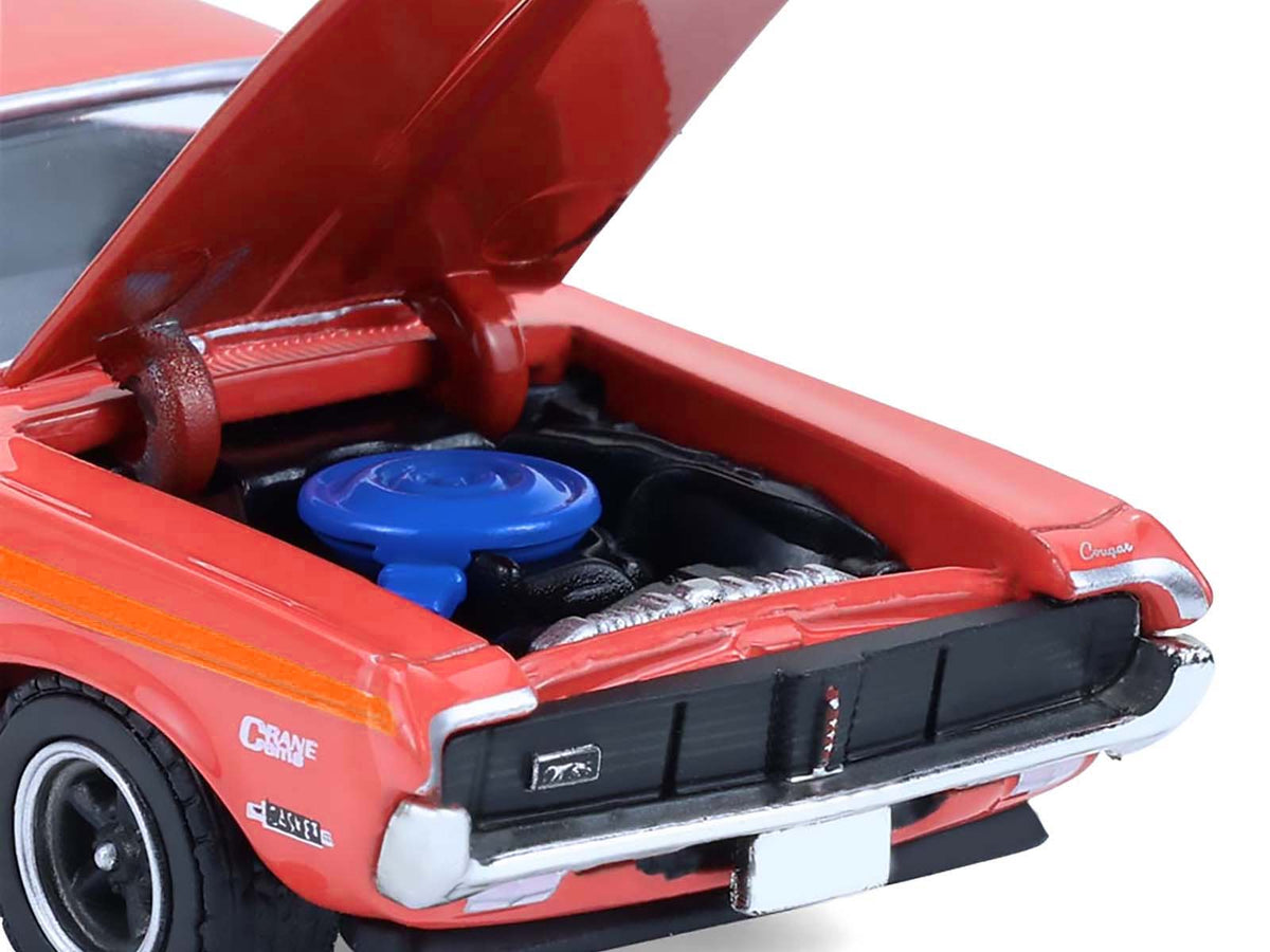 1969 Mercury Cougar Eliminator "Dyno Don" Red with Orange Stripes "GreenLight Muscle" Series 30 1/64 Diecast Model Car by Greenlight-Greenlight-ModelCars.com