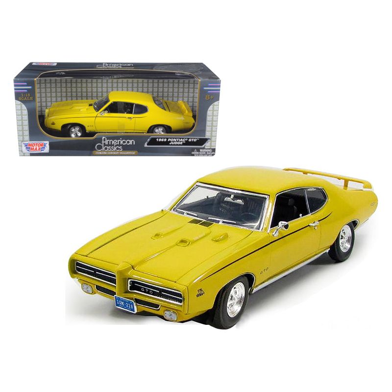 1969 Pontiac GTO Judge Yellow 1/18 Diecast Model Car by Motormax - Motormax - ModelCars.com