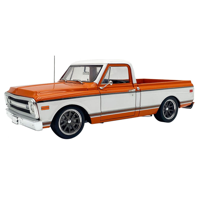 1970 Chevrolet C-10 Pickup Truck "LS Powered" Orange and White Limited Edition to 450 pieces Worldwide 1/18 Diecast Model Car by ACME-Acme-ModelCars.com