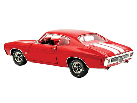 1970 Chevrolet Chevelle SS 454 LS6 Cranberry Red with White Stripes and Red Interior Limited Edition to 454 pieces Worldwide 1/18 Diecast Model Car by ACME-Acme-ModelCars.com
