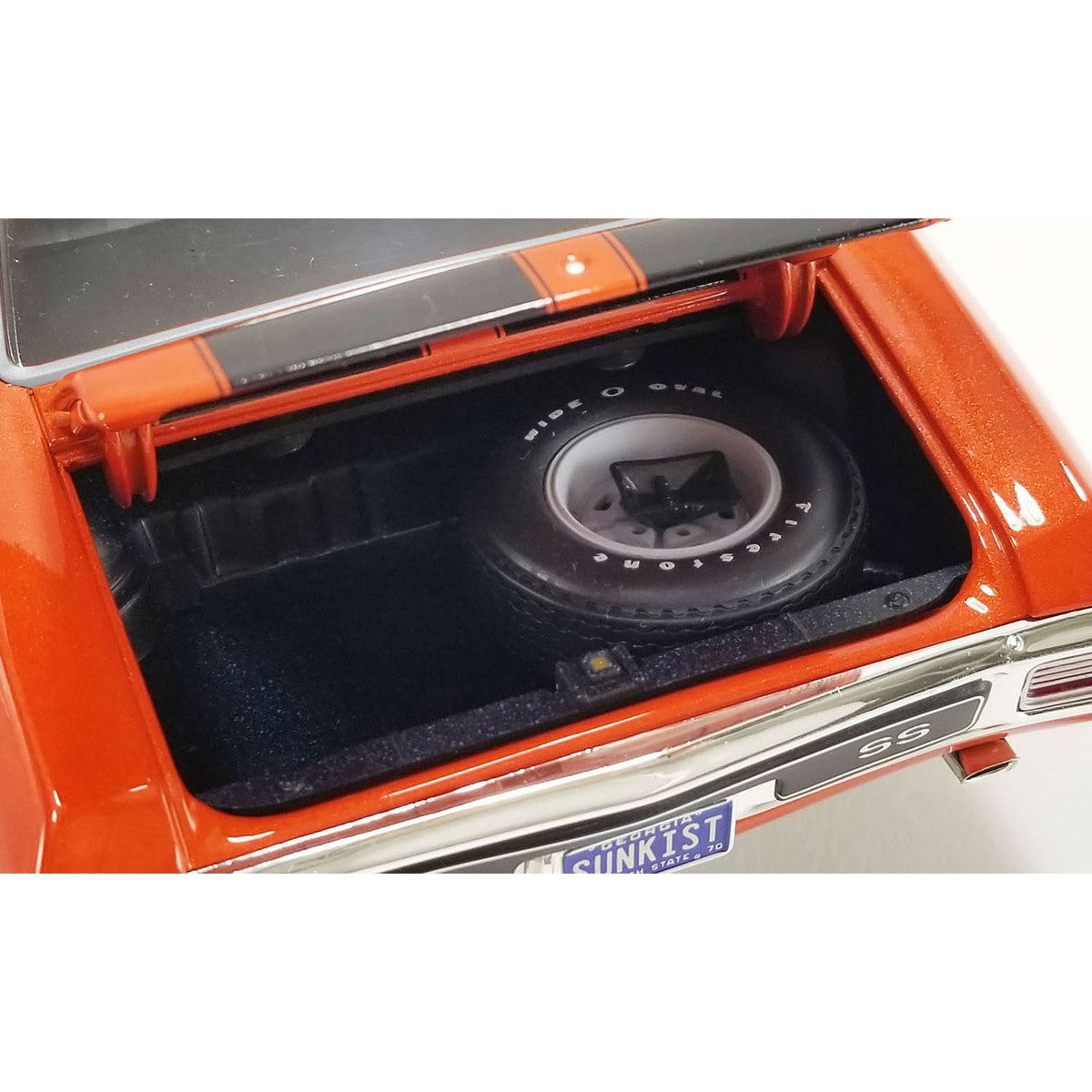 1970 Chevrolet Chevelle SS 454 LS6 "Sunkist" Orange with Black Hood Stripes Limited Edition to 300 pieces Worldwide 1/18 Diecast Model Car by ACME - Acme - ModelCars.com