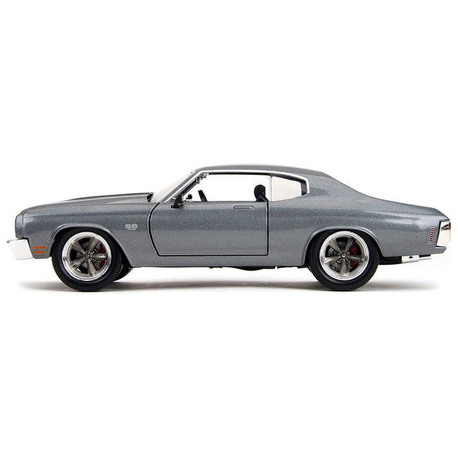 1970 Chevrolet Chevelle SS Gray Metallic with Black Stripes "Fast & Furious" (2009) Movie "Fast & Furious" Series 1/24 Diecast Model Car by Jada-Jada-ModelCars.com
