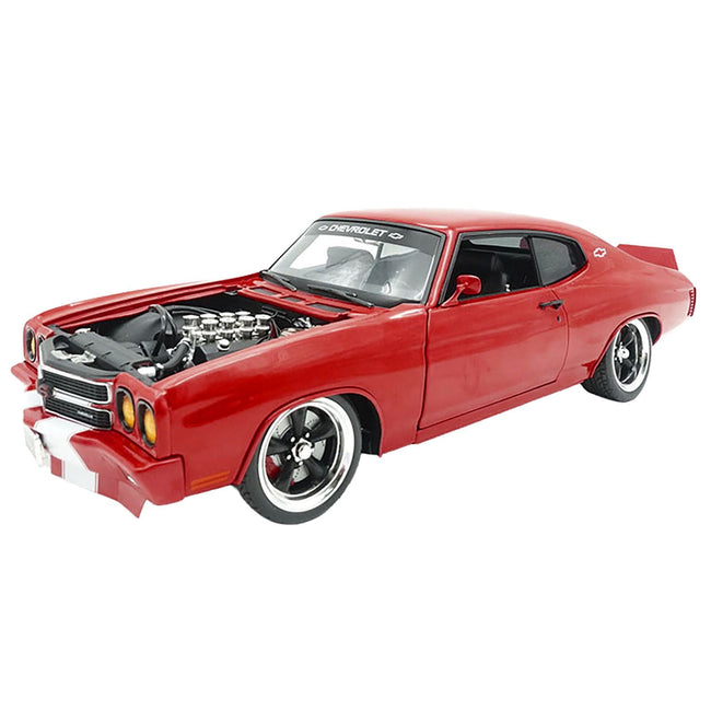 1970 Chevrolet Chevelle SS "Red Eye" Red with White Stripes Limited Edition to 354 pieces Worldwide 1/18 Diecast Model Car by ACME-Acme-ModelCars.com