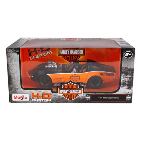 1970 Chevrolet Corvette Harley Davidson Black/Orange 1/24 Diecast Model Car by Maisto - Maisto - ModelCars.com
