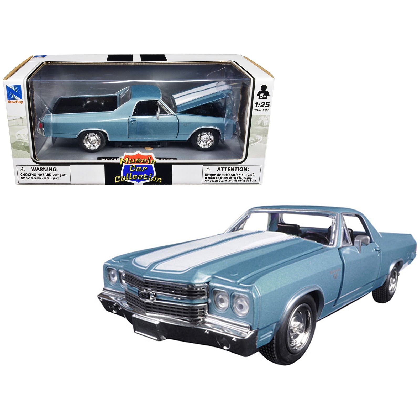 1970 Chevrolet El Camino SS Blue 1/25 Diecast Model Car by New Ray - New Ray - ModelCars.com