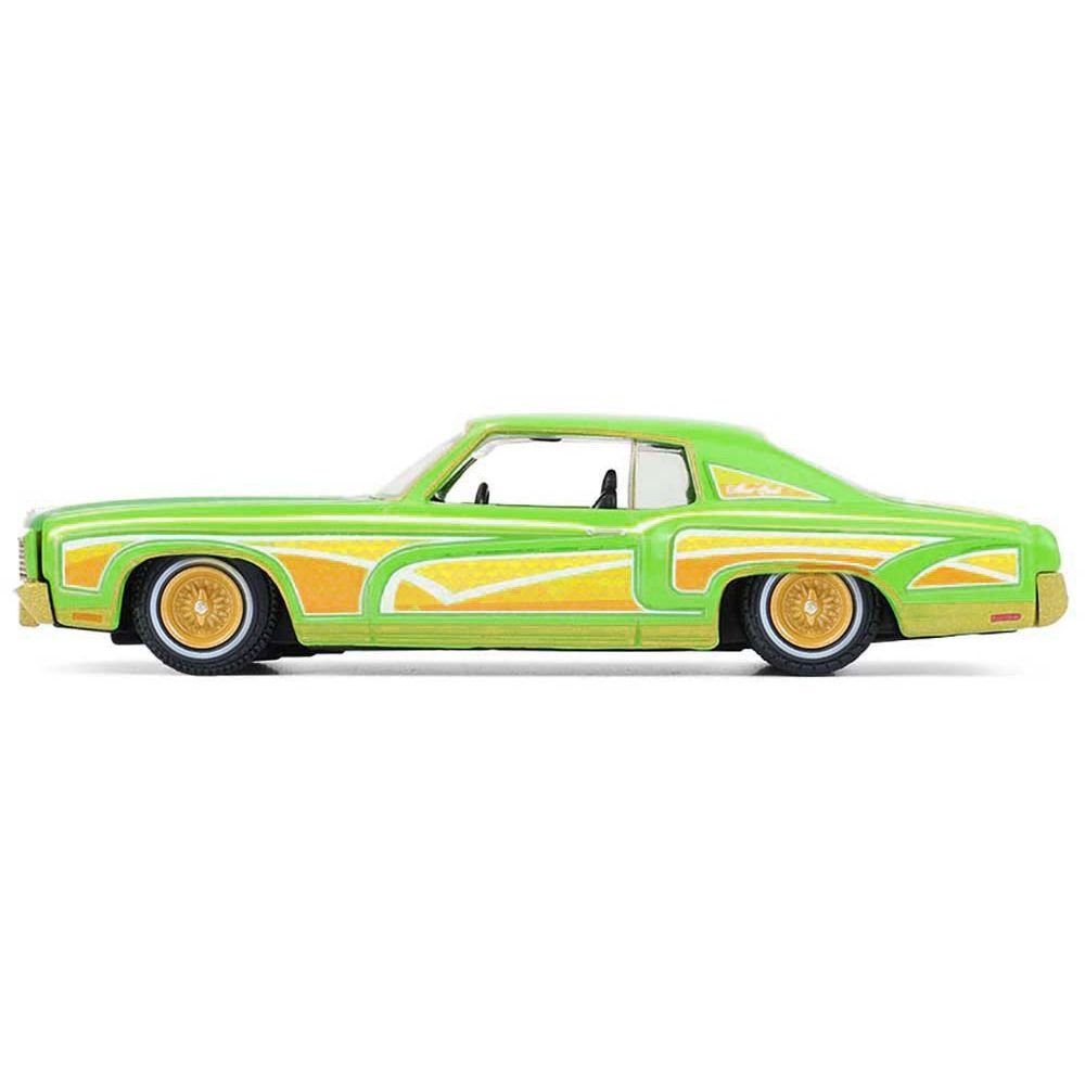 1970 Chevrolet Monte Carlo Lowrider "Michael Heralda Special Edition" Lime Green with Graphics "Hobby Exclusive" Series 1/64 Diecast Model Car by Greenlight-Greenlight-ModelCars.com