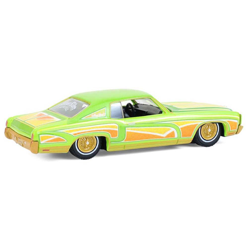 1970 Chevrolet Monte Carlo Lowrider "Michael Heralda Special Edition" Lime Green with Graphics "Hobby Exclusive" Series 1/64 Diecast Model Car by Greenlight-Greenlight-ModelCars.com