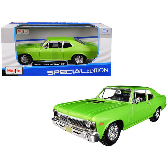 1970 Chevrolet Nova SS Metallic Green 1/24 Diecast Model Car by Maisto - Maisto - ModelCars.com
