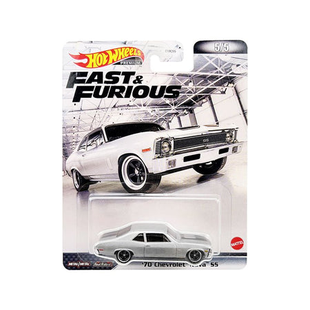 1970 Chevrolet Nova SS Silver Metallic with Black Stripes "Fast & Furious" Series Diecast Model Car by Hot Wheels-Hotwheels-ModelCars.com