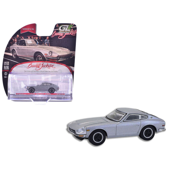 1970 Datsun 240Z Silver Metallic "Barrett-Jackson" Series 16 1/64 Diecast Model Car by Greenlight-Greenlight-ModelCars.com