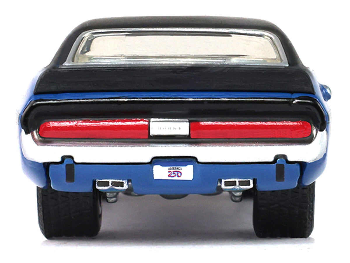 1970 Dodge Challenger Blue with Black Top "America 250 Edition" "Anniversary Collection" Series 18 1/64 Diecast Model Car by Greenlight-Greenlight-ModelCars.com