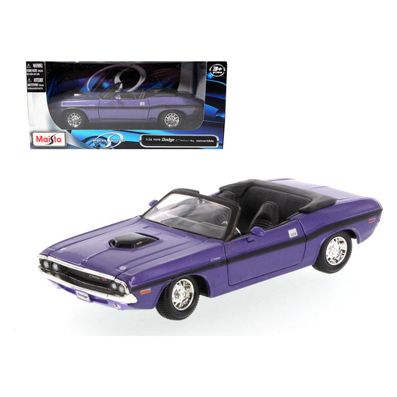 1970 Dodge Challenger R/T Convertible Purple 1/24 Diecast Model Car by Maisto-Maisto-ModelCars.com