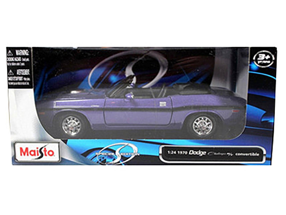 1970 Dodge Challenger R/T Convertible Purple 1/24 Diecast Model Car by Maisto-Maisto-ModelCars.com