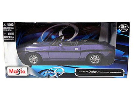 1970 Dodge Challenger R/T Convertible Purple 1/24 Diecast Model Car by Maisto-Maisto-ModelCars.com