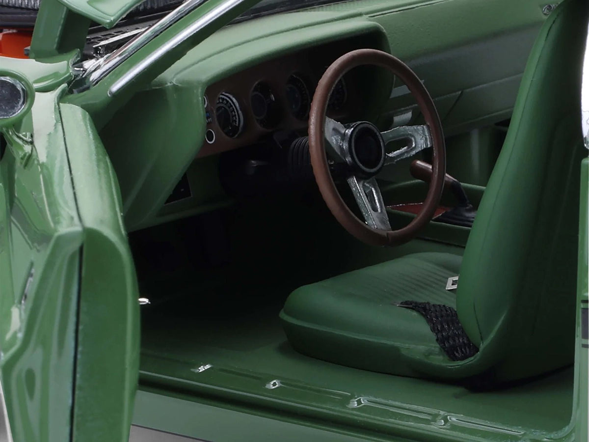 1970 Dodge Challenger R/T Hemi F8 Green with Black Stripes and Green Interior "Mr. Norm's Challenger" 1/18 Diecast Model Car by Greenlight-Greenlight-ModelCars.com
