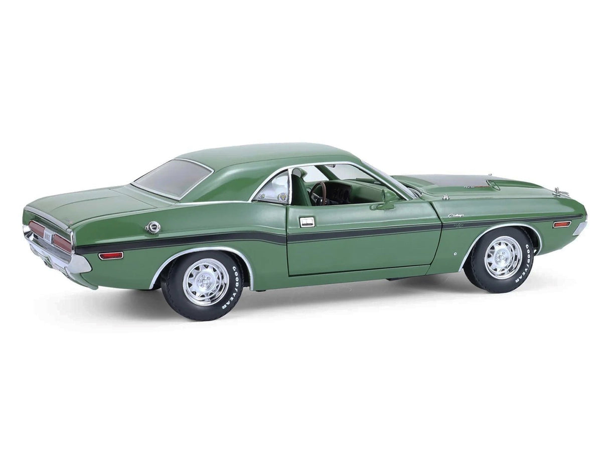 1970 Dodge Challenger R/T Hemi F8 Green with Black Stripes and Green Interior "Mr. Norm's Challenger" 1/18 Diecast Model Car by Greenlight-Greenlight-ModelCars.com