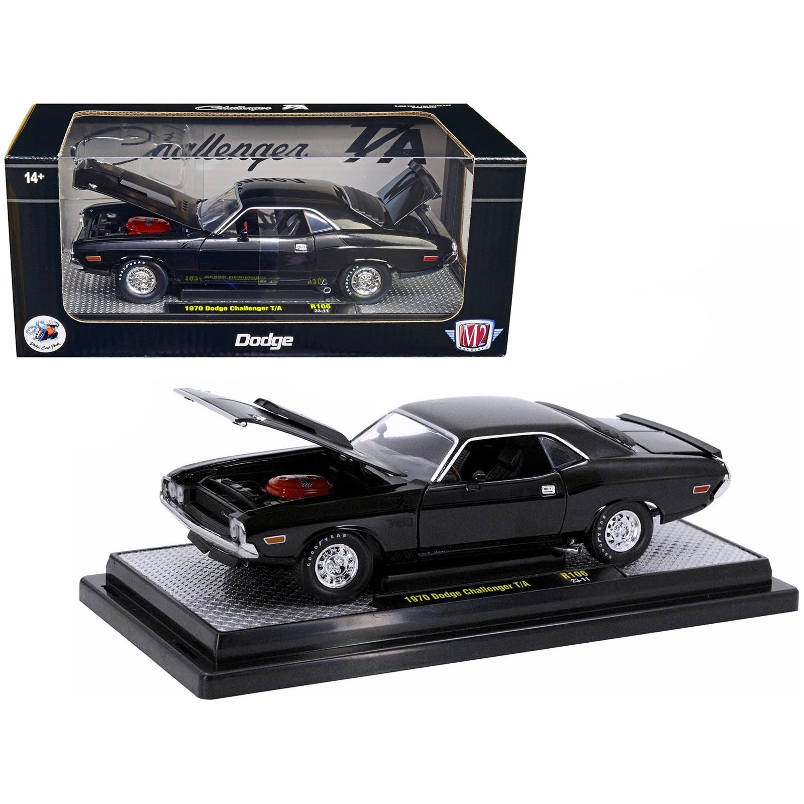1970 Dodge Challenger T/A Black Limited Edition to 5250 pieces Worldwide 1/24 Diecast Model Car by M2 Machines - M2 - ModelCars.com