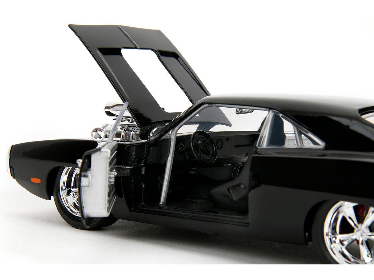 1970 Dodge Charger Black with Race Interior "The Fast and the Furious" (2001) Movie "25 Years of Fast & Furious" Series 1/24 Diecast Model Car by Jada-Jada-ModelCars.com