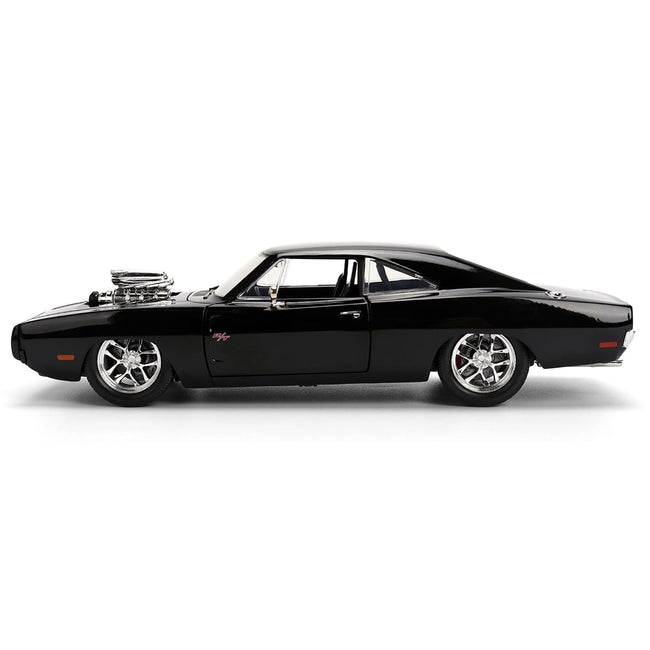 1970 Dodge Charger R/T Black "Furious 7" (2015) Movie "Fast & Furious" Series 1/24 Diecast Model Car by Jada-Jada-ModelCars.com