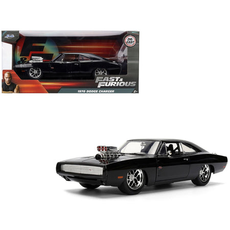 1970 Dodge Charger R/T Black "Furious 7" (2015) Movie "Fast & Furious" Series 1/24 Diecast Model Car by Jada-Jada-ModelCars.com