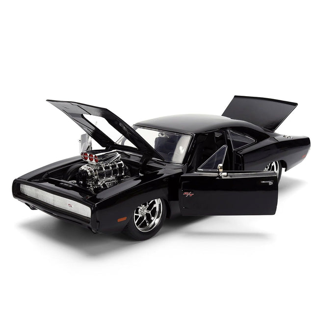 1970 Dodge Charger R/T Black "Furious 7" (2015) Movie "Fast & Furious" Series 1/24 Diecast Model Car by Jada-Jada-ModelCars.com