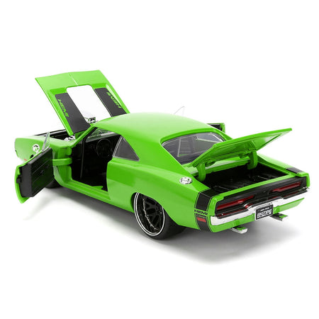 1970 Dodge Charger R/T Bright Green with Black Tail Stripe "Bigtime Muscle" Series 1/24 Diecast Model Car by Jada-Jada-ModelCars.com