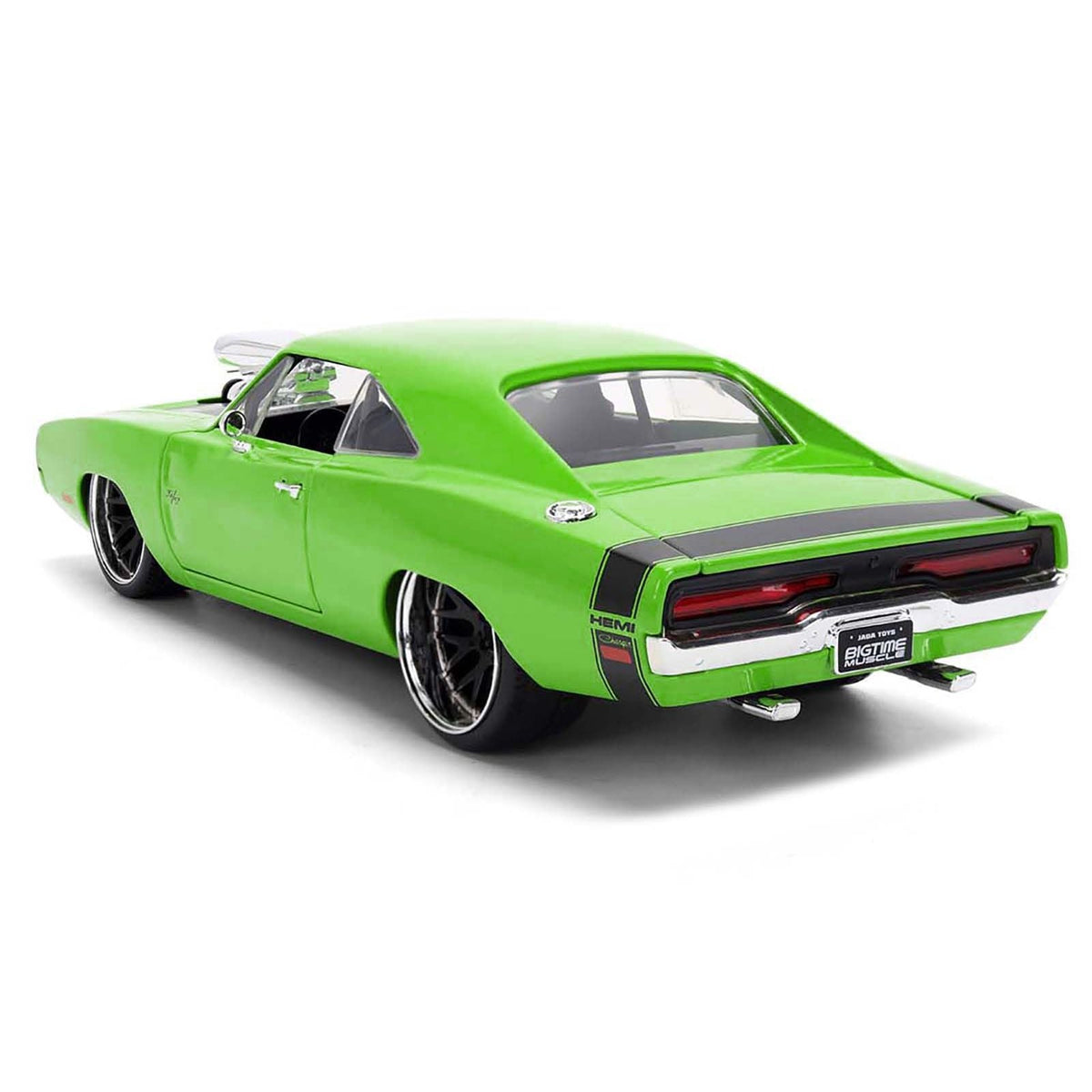 1970 Dodge Charger R/T Bright Green with Black Tail Stripe "Bigtime Muscle" Series 1/24 Diecast Model Car by Jada-Jada-ModelCars.com
