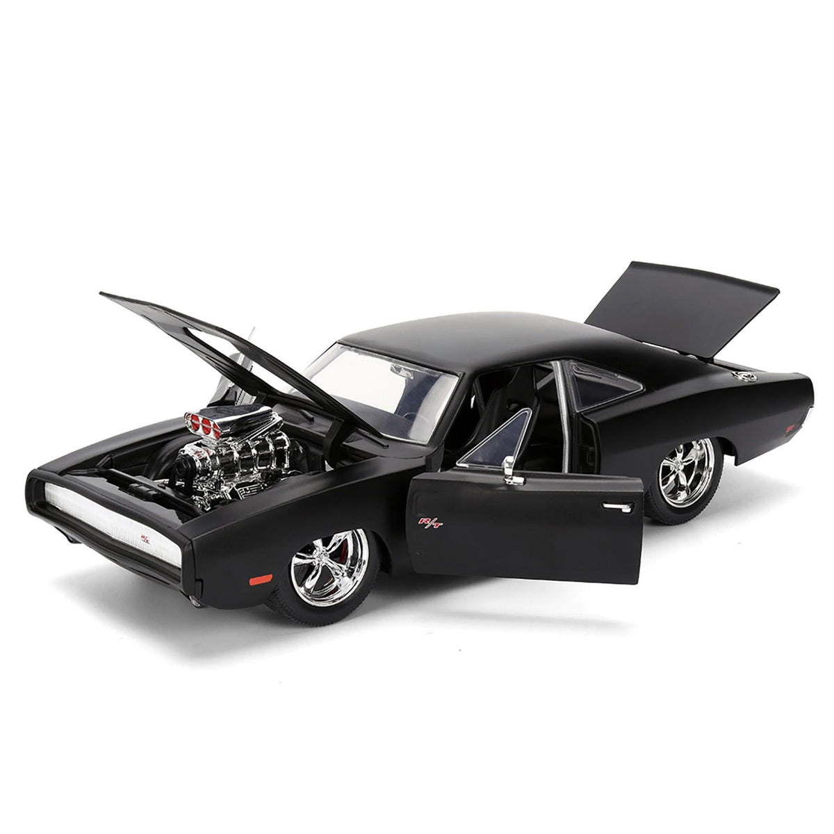 1970 Dodge Charger R/T Matt Black "Fast & Furious" (2009) Movie "Fast & Furious" Series 1/24 Diecast Model Car by Jada - Jada - ModelCars.com