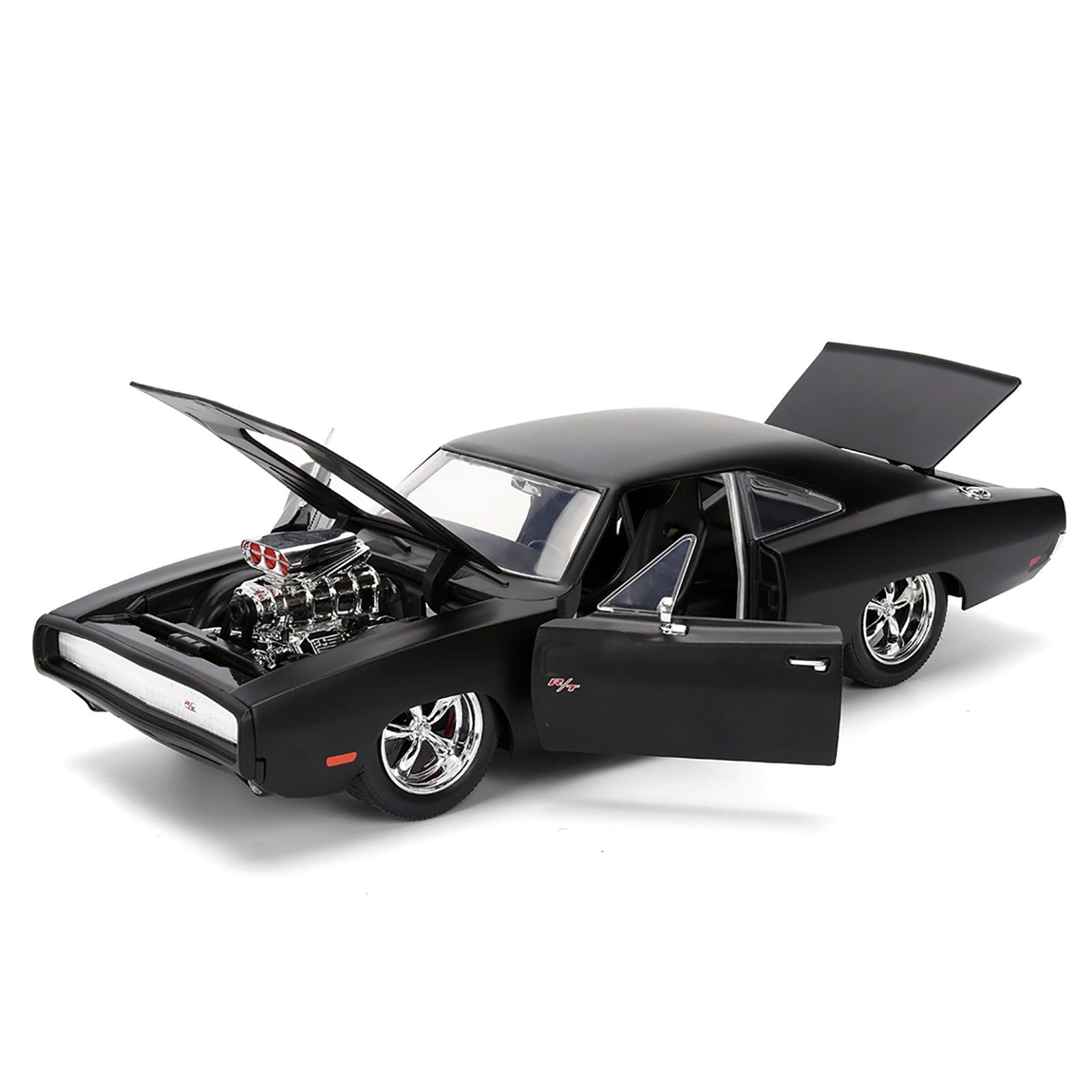 1970 Dodge Charger R/T Matt Black "Fast & Furious" (2009) Movie "Fast & Furious" Series 1/24 Diecast Model Car by Jada - Jada - ModelCars.com