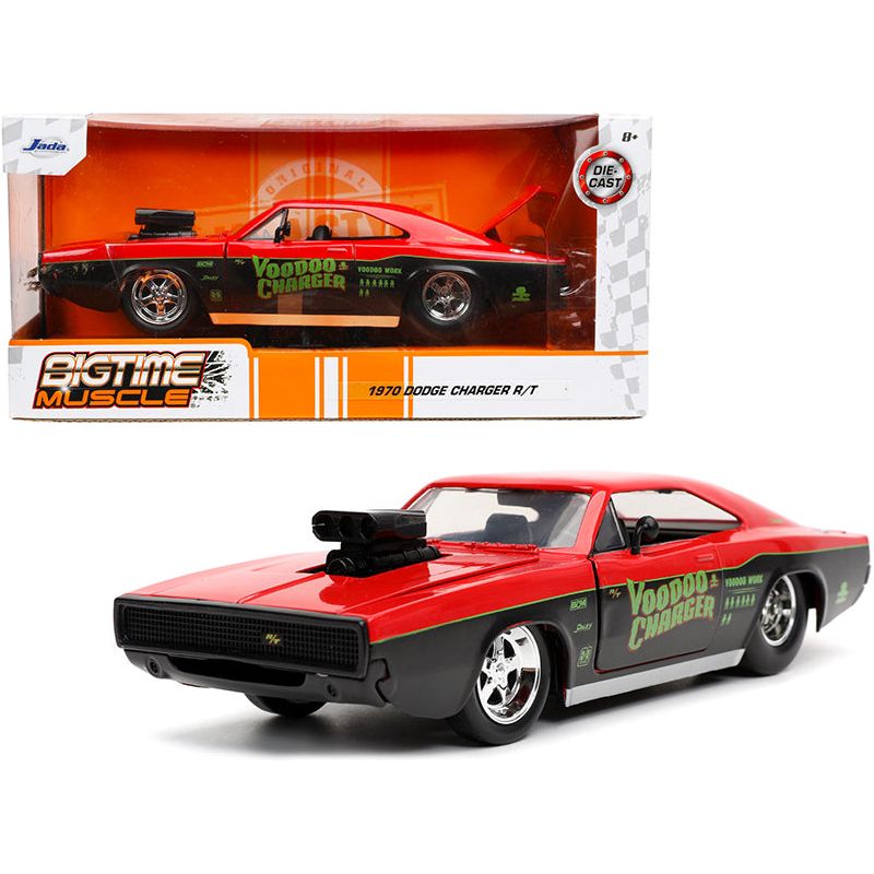 1970 Dodge Charger R/T "Voodoo Charger" Red and Black "Bigtime Muscle" Series 1/24 Diecast Model Car by Jada-Jada-ModelCars.com