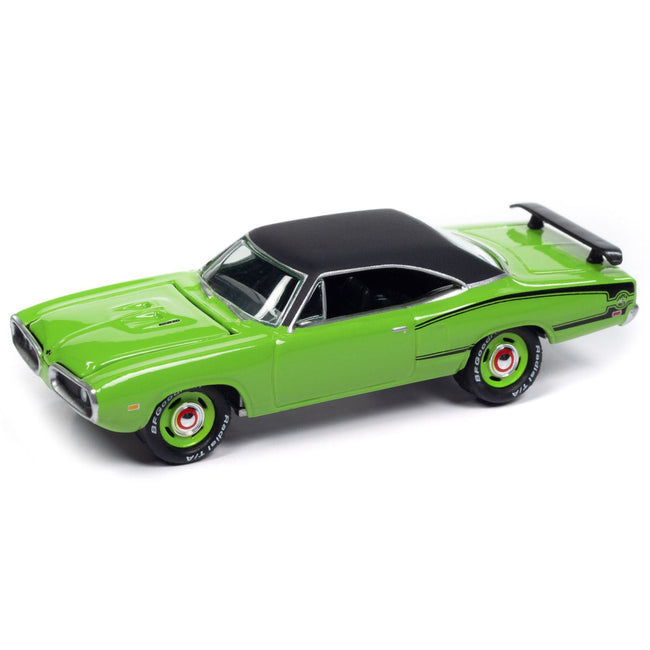 1970 Dodge Coronet Super Bee Sublime Green with Black Stripes and Top "Classic Gold Collection" 1/64 Diecast Model Car by Johnny Lightning-Johnny Lightning-ModelCars.com