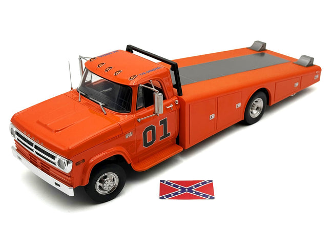 1970 Dodge D-300 Ramp Truck 01 "The General" Orange Limited Edition to 852 pieces Worldwide 1/18 Diecast Model Car by ACME-Acme-ModelCars.com