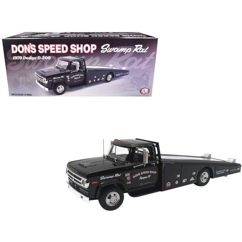 1970 Dodge D - 300 Ramp Truck Black "Don's Speed Shop" Limited Edition to 300 pieces Worldwide 1/18 Diecast Model Car by ACME - Acme - ModelCars.com