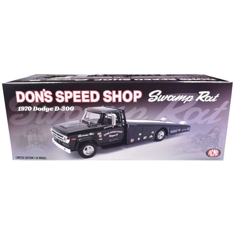 1970 Dodge D-300 Ramp Truck Black "Don's Speed Shop" Limited Edition to 300 pieces Worldwide 1/18 Diecast Model Car by ACME-Acme-ModelCars.com
