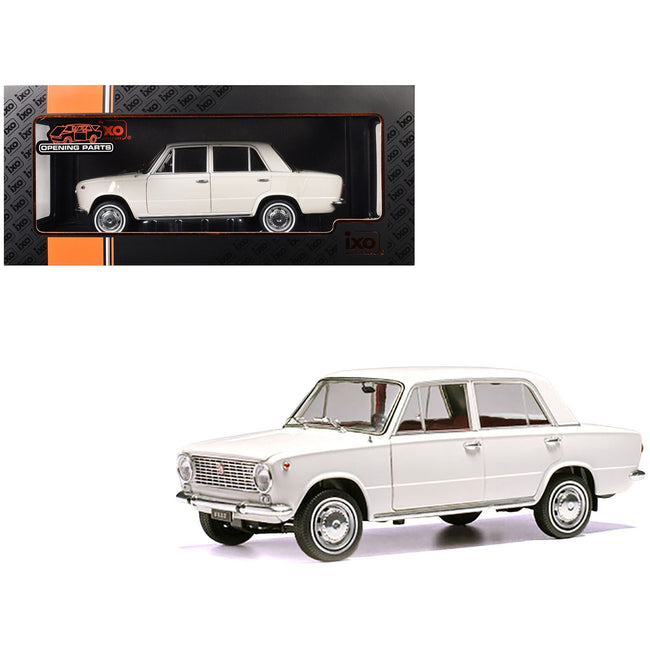 1970 Fiat 124 White with Red Interior 1/18 Diecast Model Car by IXO Models-IXO-ModelCars.com