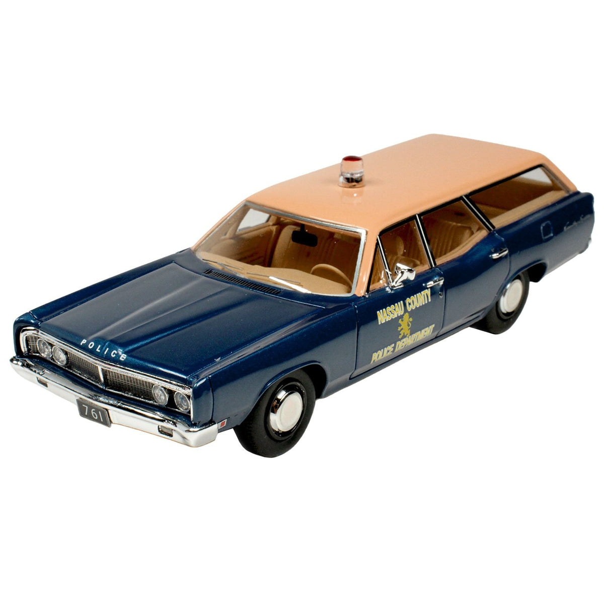 1970 Ford Country Squire Wagon Police Car "Nassau County Police Department" Blue and Tan Limited Edition to 200 pieces Worldwide 1/43 Model Car by Goldvarg Collection-Goldvarg Collection-ModelCars.com