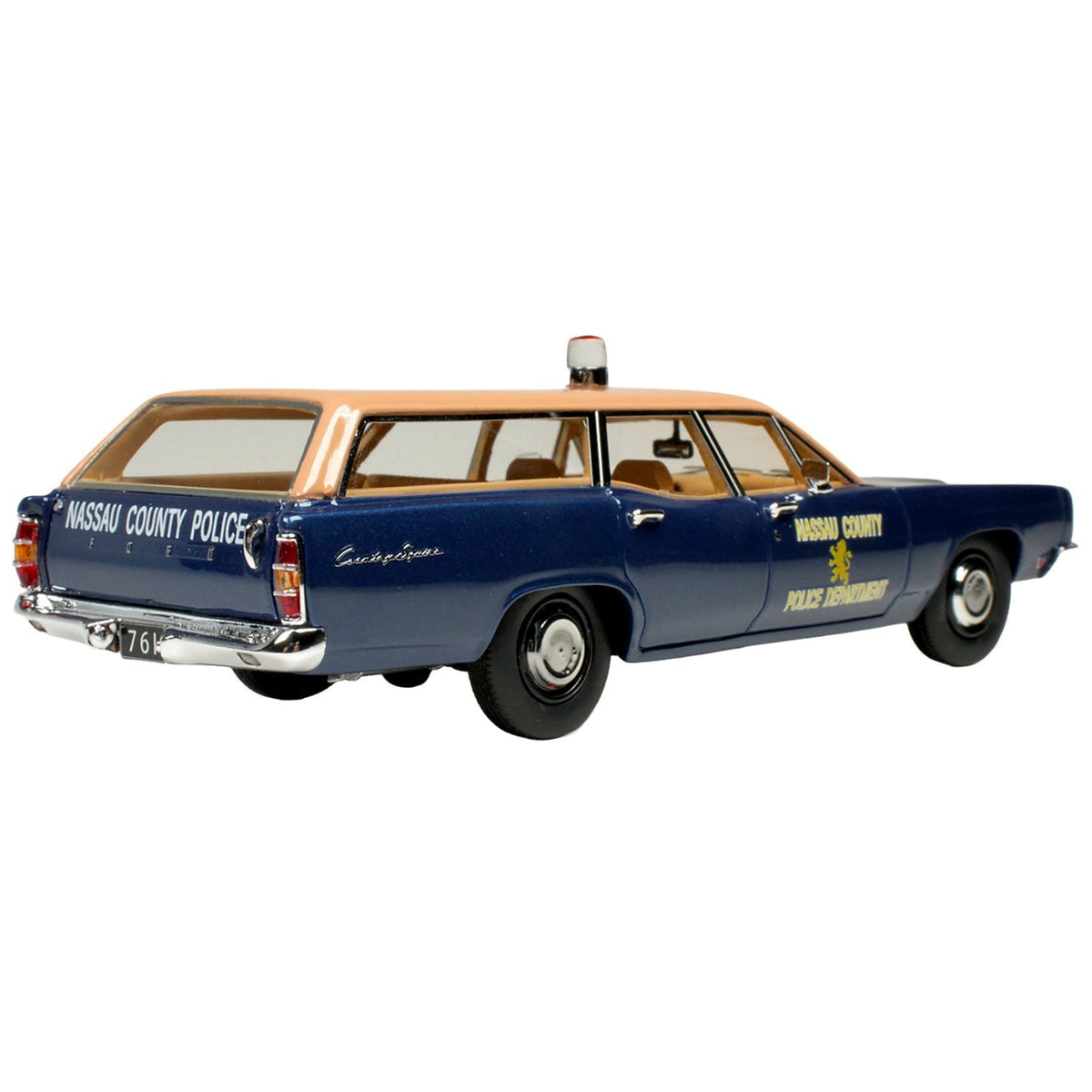 1970 Ford Country Squire Wagon Police Car "Nassau County Police Department" Blue and Tan Limited Edition to 200 pieces Worldwide 1/43 Model Car by Goldvarg Collection-Goldvarg Collection-ModelCars.com