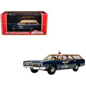 1970 Ford Country Squire Wagon Police Car "Nassau County Police Department" Blue and Tan Limited Edition to 200 pieces Worldwide 1/43 Model Car by Goldvarg Collection