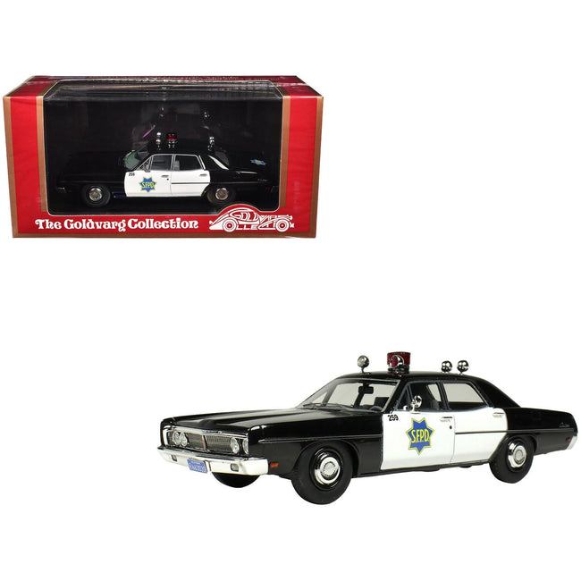 1970 Ford Custom Police Car "San Francisco Police Department" Black and White Limited Edition to 200 pieces Worldwide 1/43 Model Car by Goldvarg Collection-Goldvarg Collection-ModelCars.com