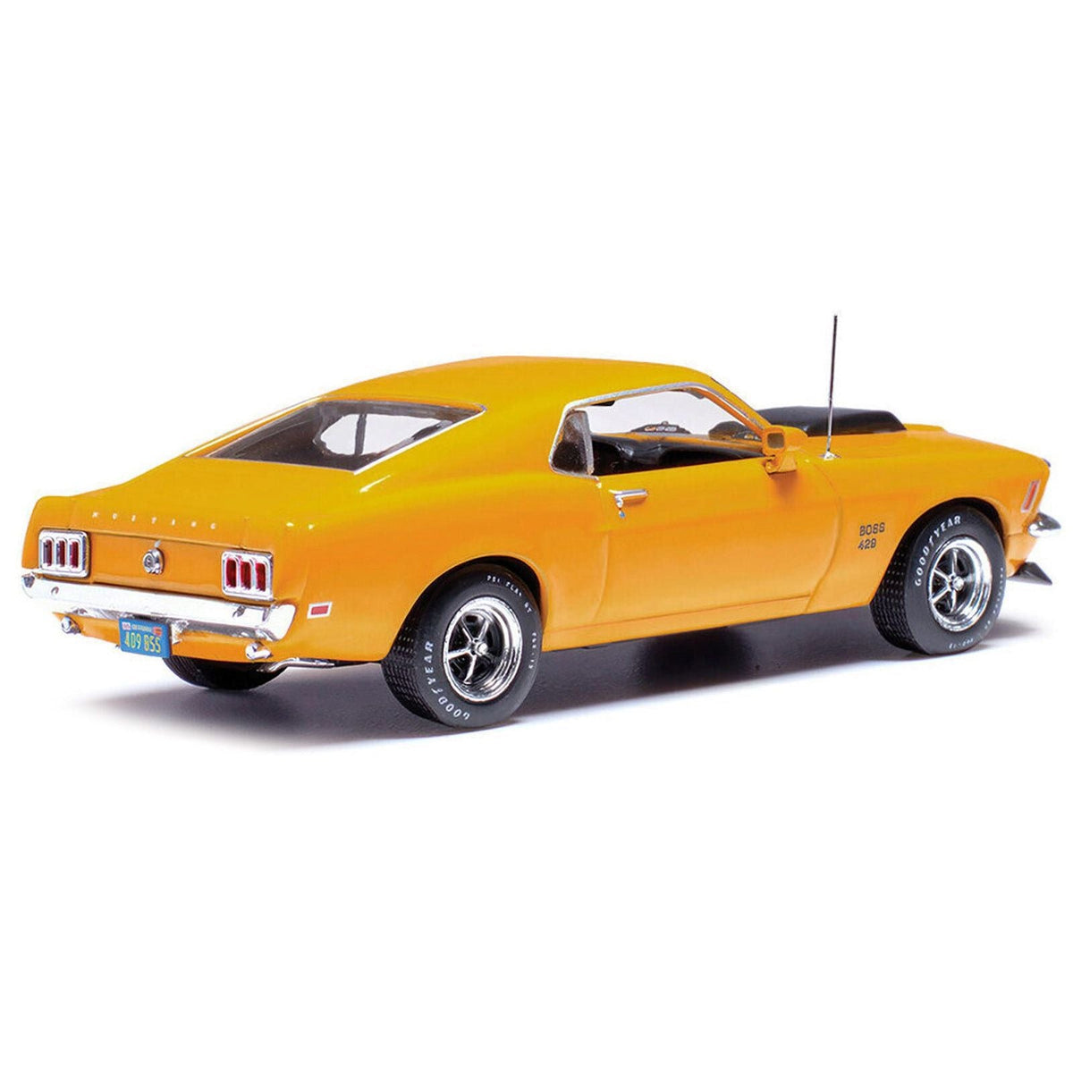 1970 Ford Mustang Boss 429 Bright Yellow with Black Hood Scoop 1/43 Diecast Model Car by IXO Models-IXO-ModelCars.com