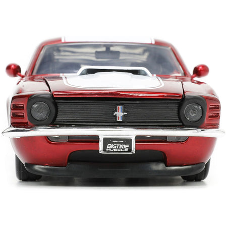 1970 Ford Mustang Boss 429 Candy Red with White Stripes "Super Boss" "Bigtime Muscle" Series 1/24 Diecast Model Car by Jada-Jada-ModelCars.com