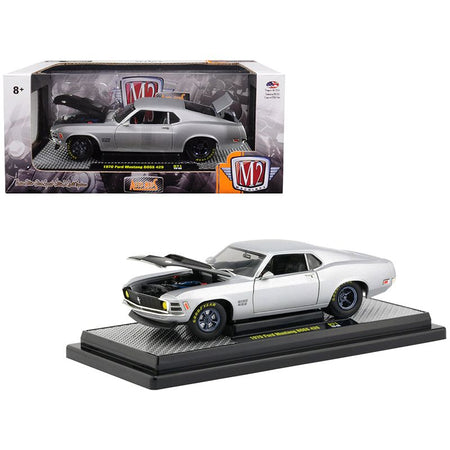 1970 Ford Mustang Boss 429 Matt Silver Limited Edition to 5,880 pieces Worldwide 1/24 Diecast Model Car by M2 Machines-M2-ModelCars.com