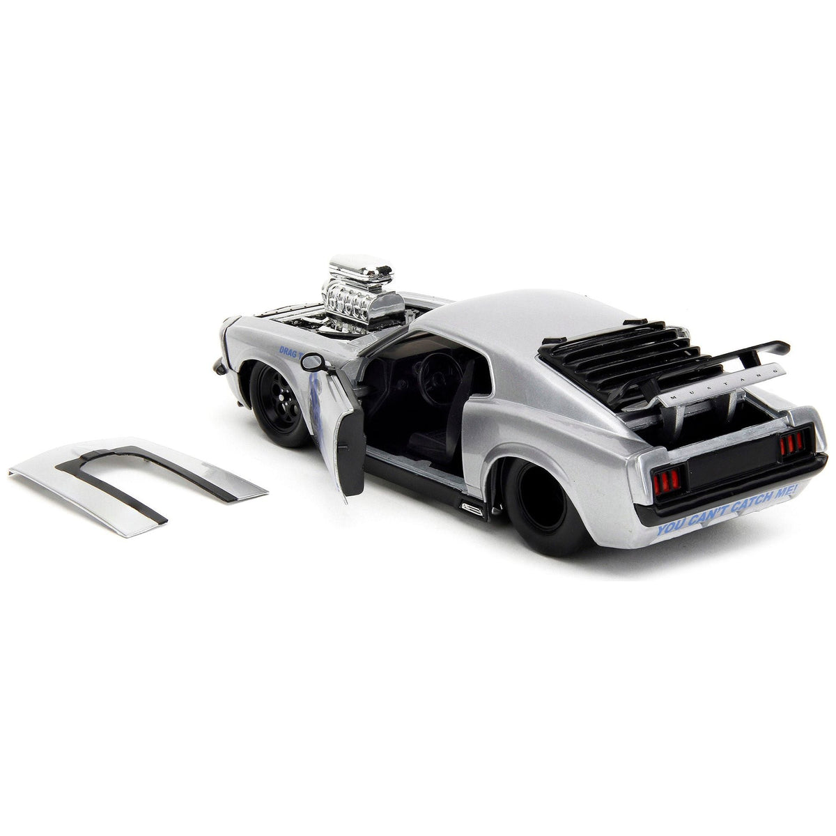 1970 Ford Mustang Boss 429 Silver Metallic "Highway Drag - Drag Trooper" "Bigtime Muscle" Series 1/24 Diecast Model Car by Jada-Jada-ModelCars.com