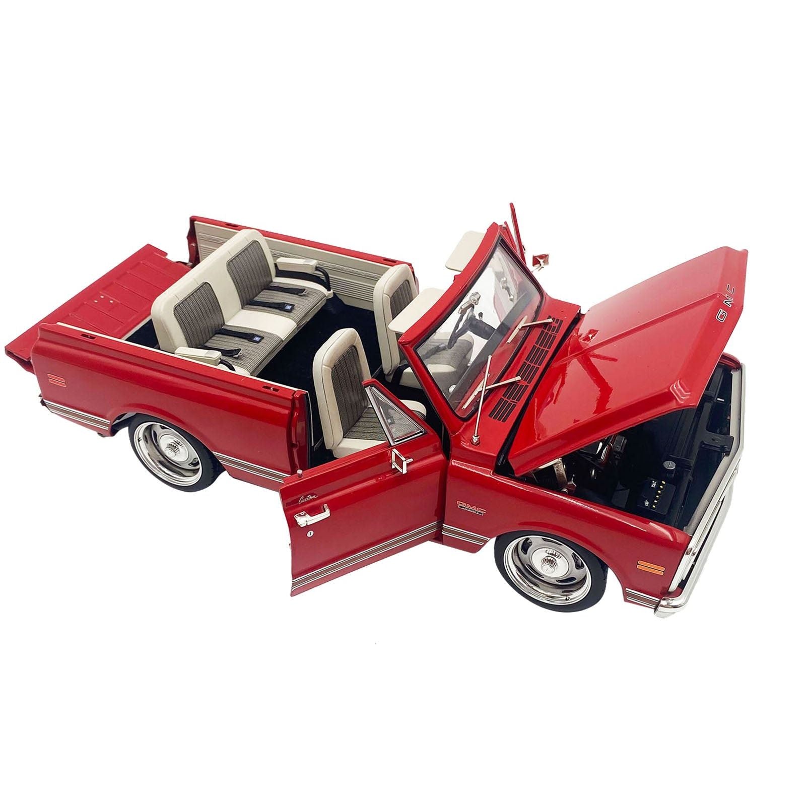 1970 GMC Jimmy Red Metallic with White Top "Slammed Custom" Limited Edition to 402 pieces Worldwide 1/18 Diecast Model Car by ACME - Acme - ModelCars.com