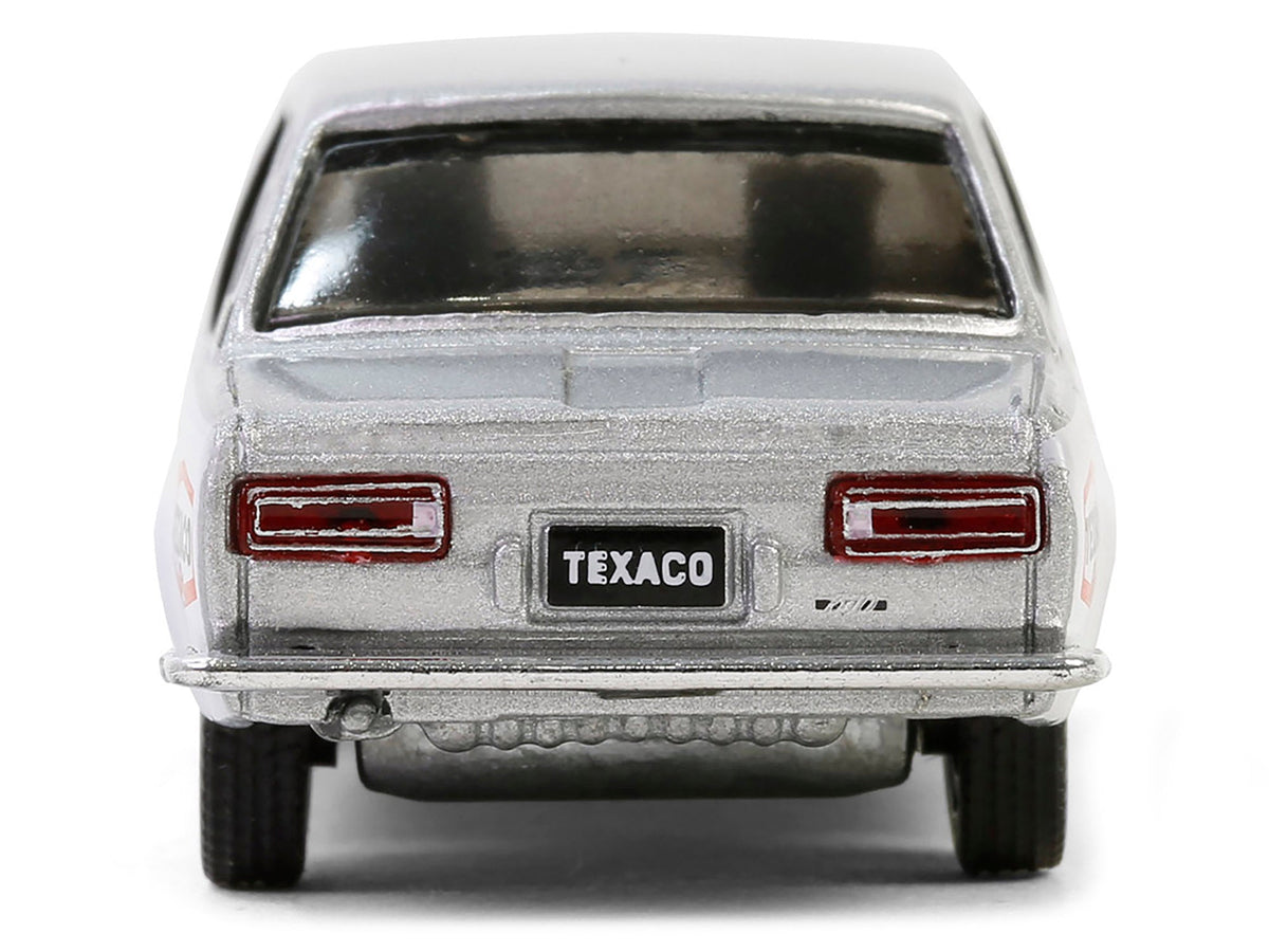 1970 Nissan Datsun 510 #28 "Texaco" Silver Metallic and White with Red Stripes "Texaco Special Edition" Series 1 1/64 Diecast Model Car by Greenlight-Greenlight-ModelCars.com