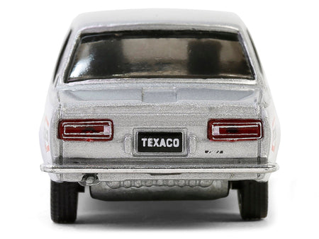 1970 Nissan Datsun 510 #28 "Texaco" Silver Metallic and White with Red Stripes "Texaco Special Edition" Series 1 1/64 Diecast Model Car by Greenlight-Greenlight-ModelCars.com