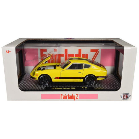 1970 Nissan Fairlady Z 432 RHD (Right Hand Drive) 3 Yellow with Black Stripes Limited Edition to 4250 pieces Worldwide 1/24 Diecast Model Car by M2 Machines - M2 - ModelCars.com