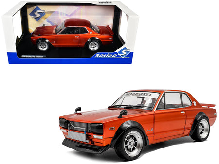1970 Nissan Skyline (C10) Hakosuka RHD (Right Hand Drive) Orange Metallic 1/18 Diecast Model Car by Solido-Solido-ModelCars.com