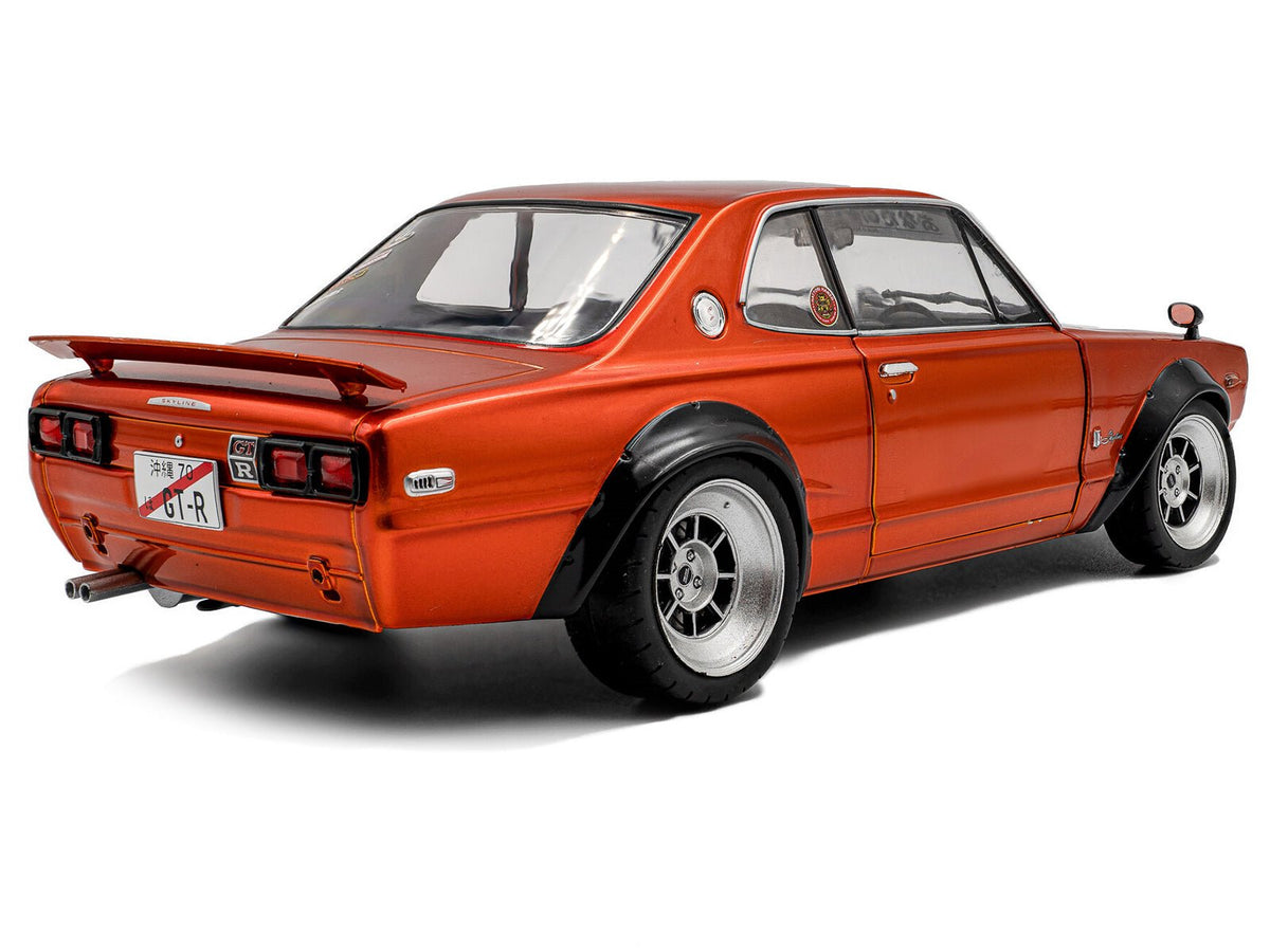 1970 Nissan Skyline (C10) Hakosuka RHD (Right Hand Drive) Orange Metallic 1/18 Diecast Model Car by Solido-Solido-ModelCars.com