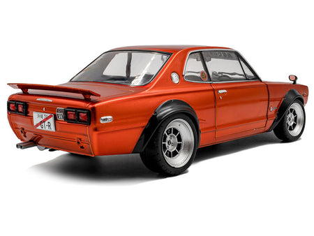1970 Nissan Skyline (C10) Hakosuka RHD (Right Hand Drive) Orange Metallic 1/18 Diecast Model Car by Solido-Solido-ModelCars.com